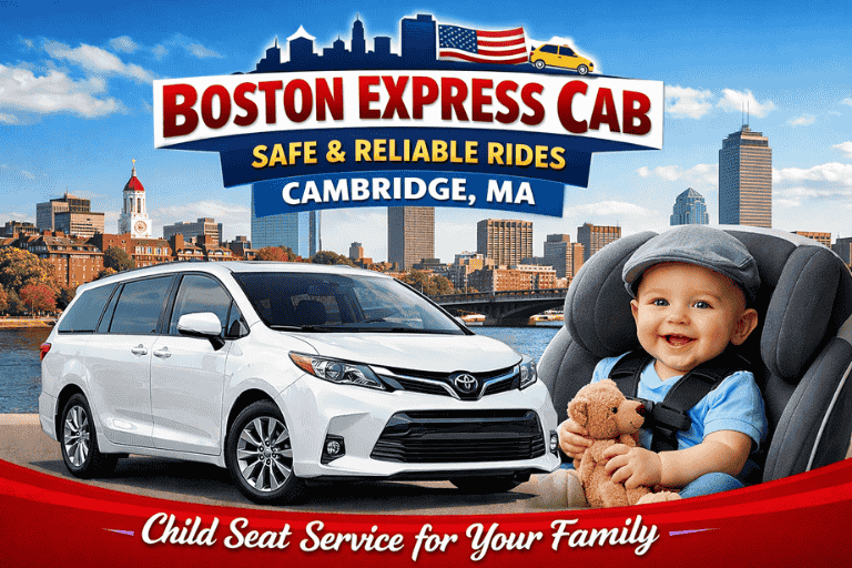 Book A Cab From Cambridge MA to Boston MA with Child Seat Options​