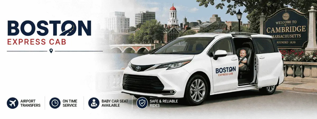 Book A Cab From Cambridge MA to Boston MA with Child Seat Options​