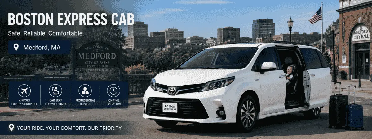 Book a Cab from Boston MA to Medford MA Today